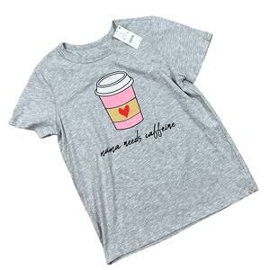Women's Gray Mama Needs Caffeine Short Sleeve Graphic T-Shirt - Small - NWT